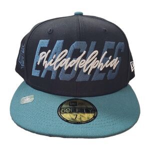 New Era Philadelphia Eagles 7 1/4 Black On Field Fitted Hat Cap 59 Fifty NFL